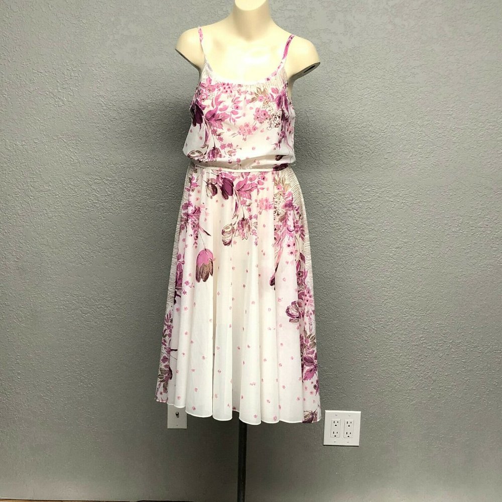 SOLD Vintage 70s Floral Full Sweep Dress, Garden Party